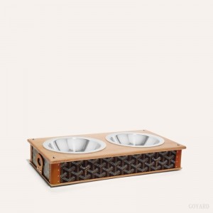 Acessorios Goyard EDMOND DOUBLE BOWL Pretas Marrom | GY-HFU4046