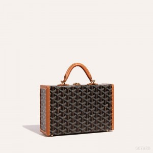 Bolsas De Ombro Goyard Grand Hôtel Trunk Bag Pretas Marrom | GY-LXD9092