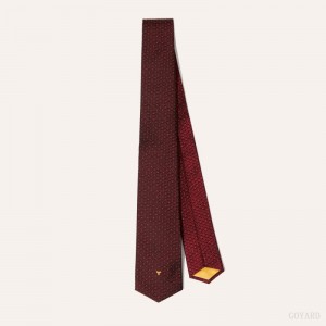 Gravatas Goyard Eldredge Bicolore tie Vermelhas Escuro Vermelhas | GY-QHQ6240