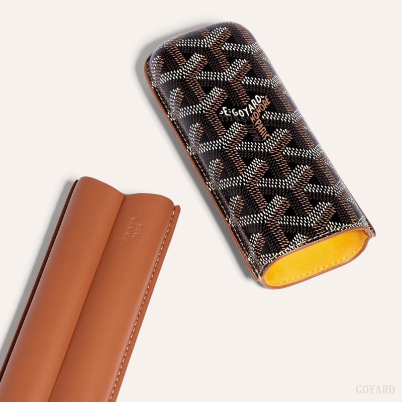 Acessorios Goyard CHURCHILL 2 CIGAR CASE Pretas Marrom | GY-CKK2467