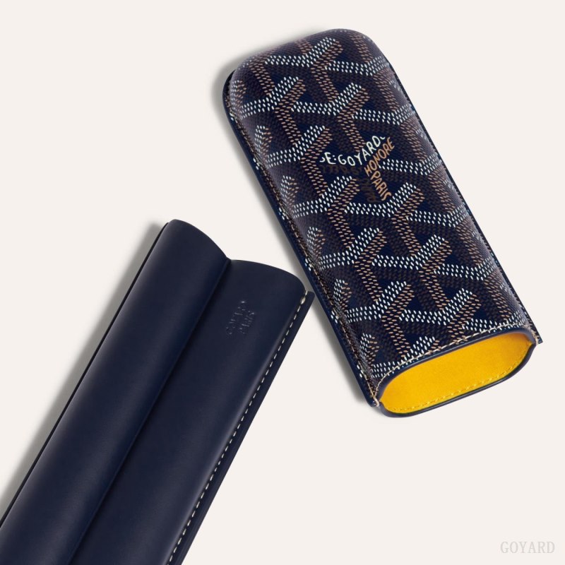 Acessorios Goyard CHURCHILL 2 CIGAR CASE Azul Marinho Azuis | GY-SUA3568