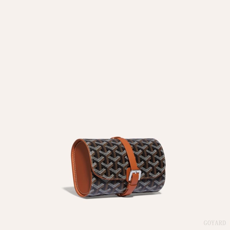 Acessorios Goyard DOUBLE TRAVEL WATCH CASE Pretas Marrom | GY-EKJ0771