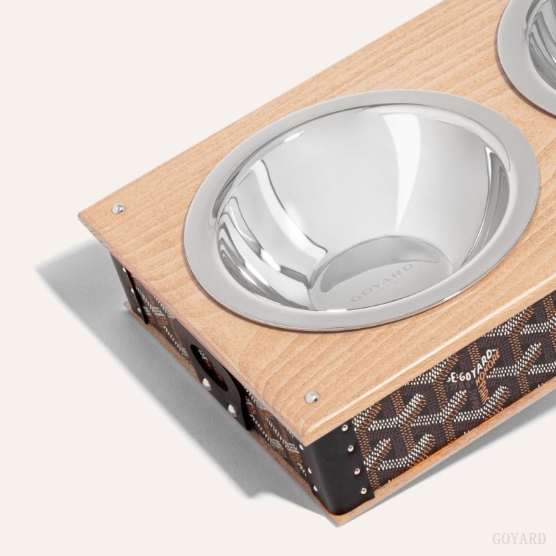 Acessorios Goyard EDMOND DOUBLE BOWL Pretas | GY-EAE3700