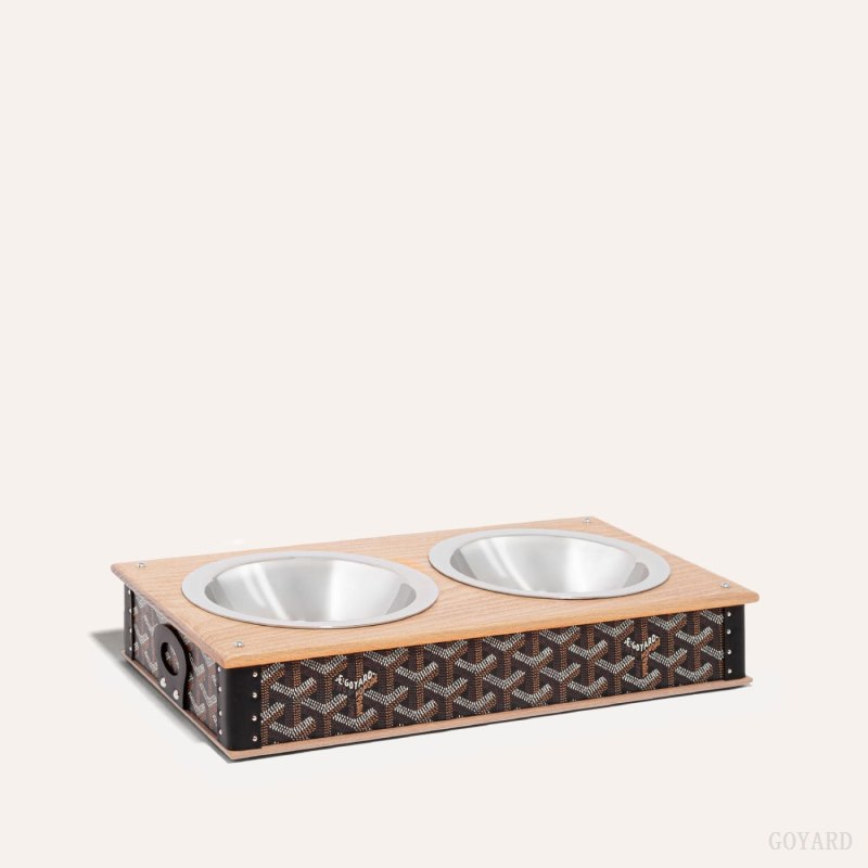 Acessorios Goyard EDMOND DOUBLE BOWL Pretas | GY-EAE3700