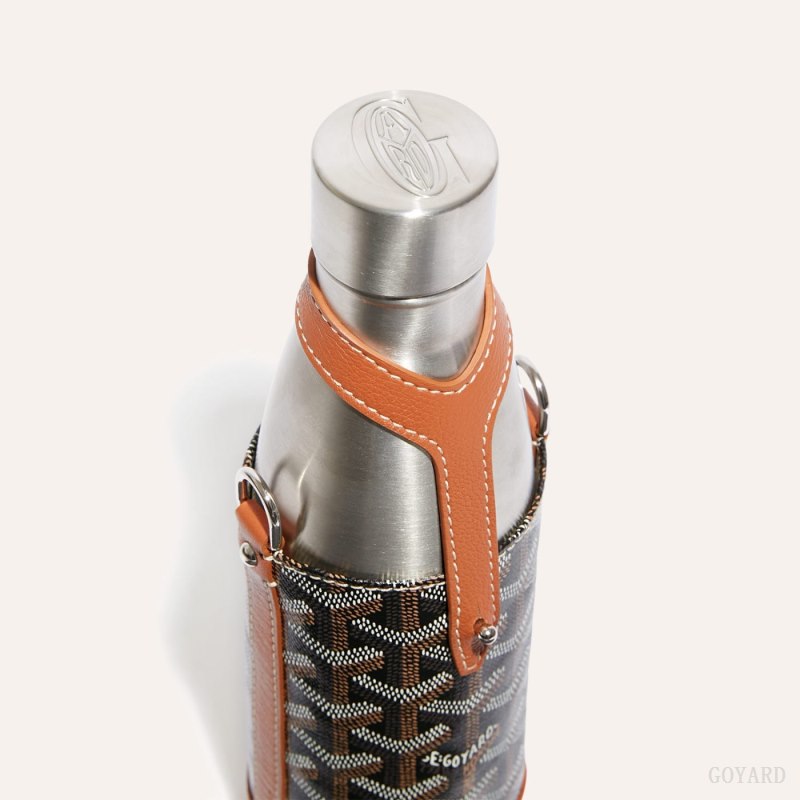 Acessorios Goyard Yonne MM Case & Flask Pretas Marrom | GY-FFX2948