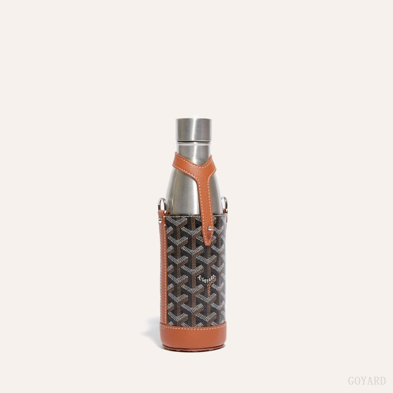 Acessorios Goyard Yonne MM Case & Flask Pretas Marrom | GY-FFX2948