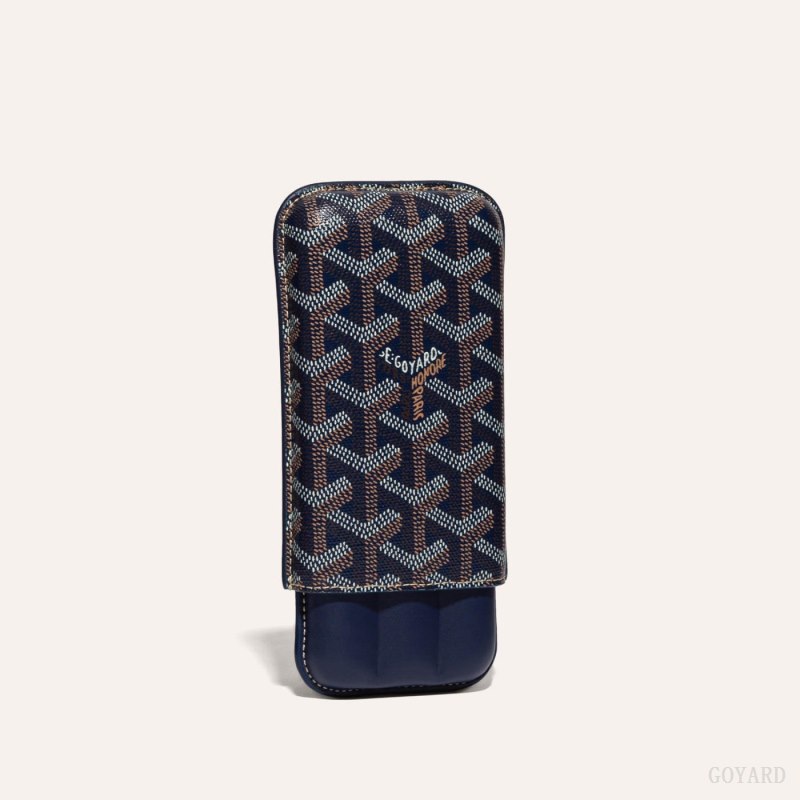 Bolsa Case Goyard CHURCHILL 3 CIGAR CASE Azul Marinho Azuis | GY-LCC3099