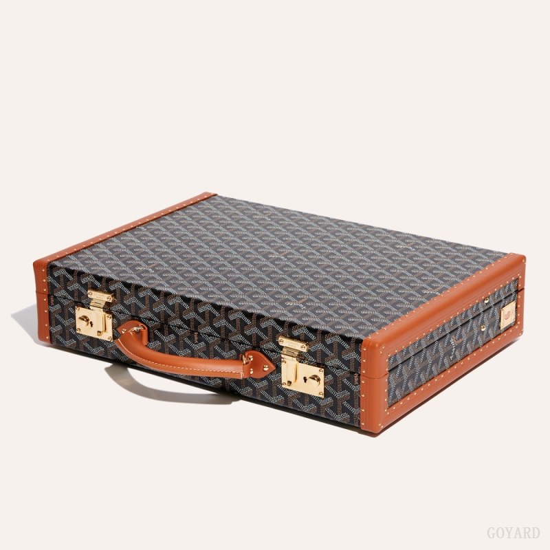 Bolsa De Bagagem Goyard Manoir PM Document Case Pretas Marrom | GY-SGU3800