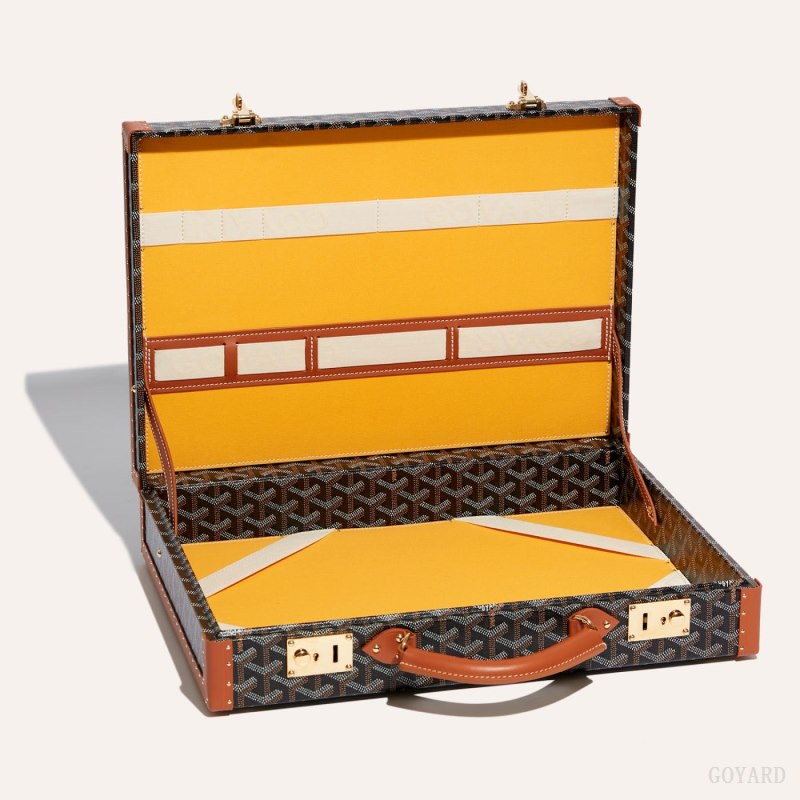 Bolsa De Bagagem Goyard Manoir PM Document Case Pretas Marrom | GY-SGU3800