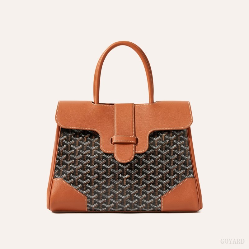 Bolsa de Mão Goyard Saïgon tote bag Pretas Marrom | GY-YAH5972