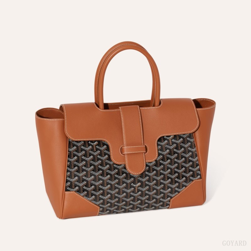 Bolsa de Mão Goyard Saïgon tote bag Pretas Marrom | GY-YAH5972