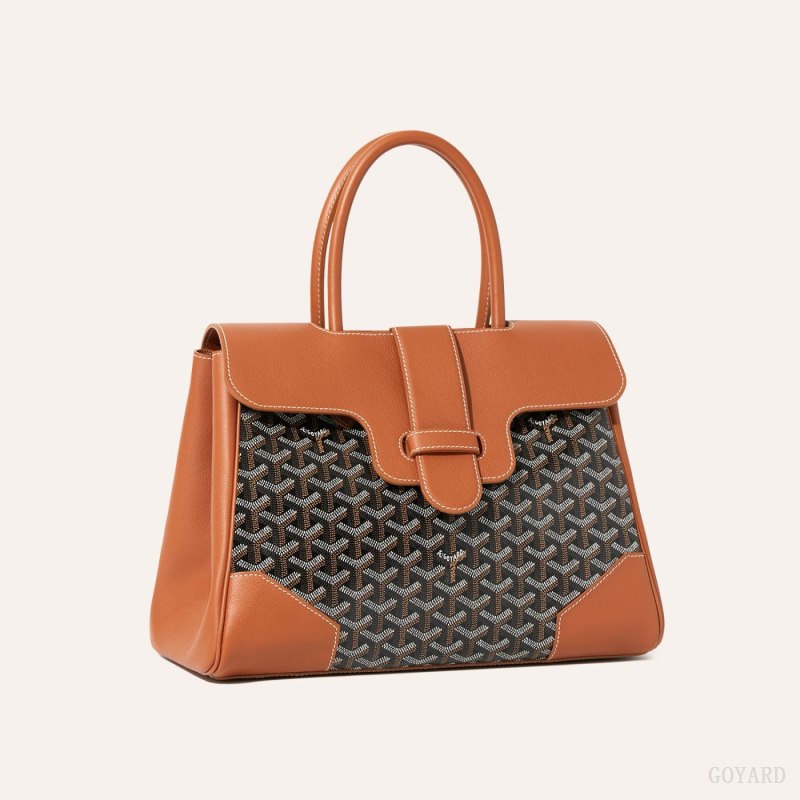 Bolsa de Mão Goyard Saïgon tote bag Pretas Marrom | GY-YAH5972