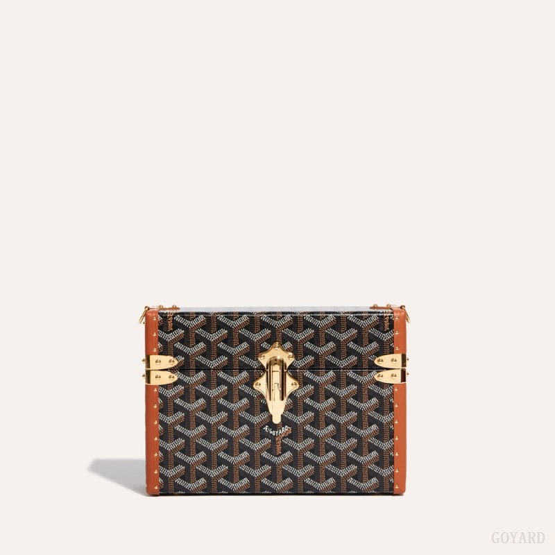 Bolsas De Ombro Goyard Cassette Trunk Bag Pretas Marrom | GY-ILU4008