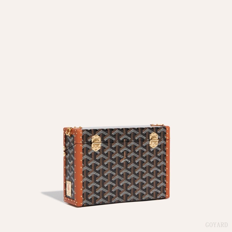 Bolsas De Ombro Goyard Cassette Trunk Bag Pretas Marrom | GY-ILU4008