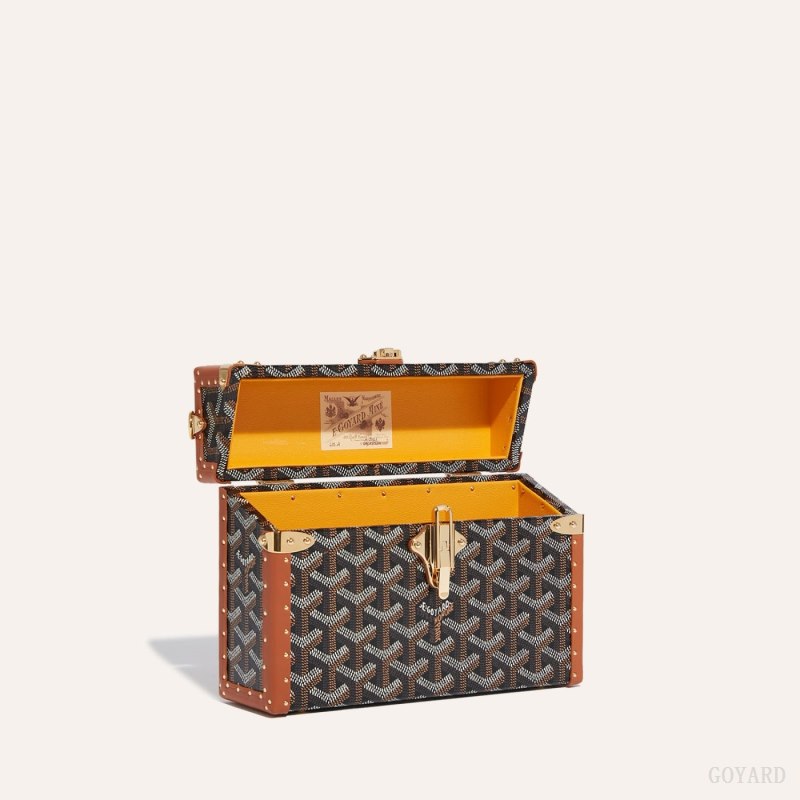 Bolsas De Ombro Goyard Cassette Trunk Bag Pretas Marrom | GY-ILU4008