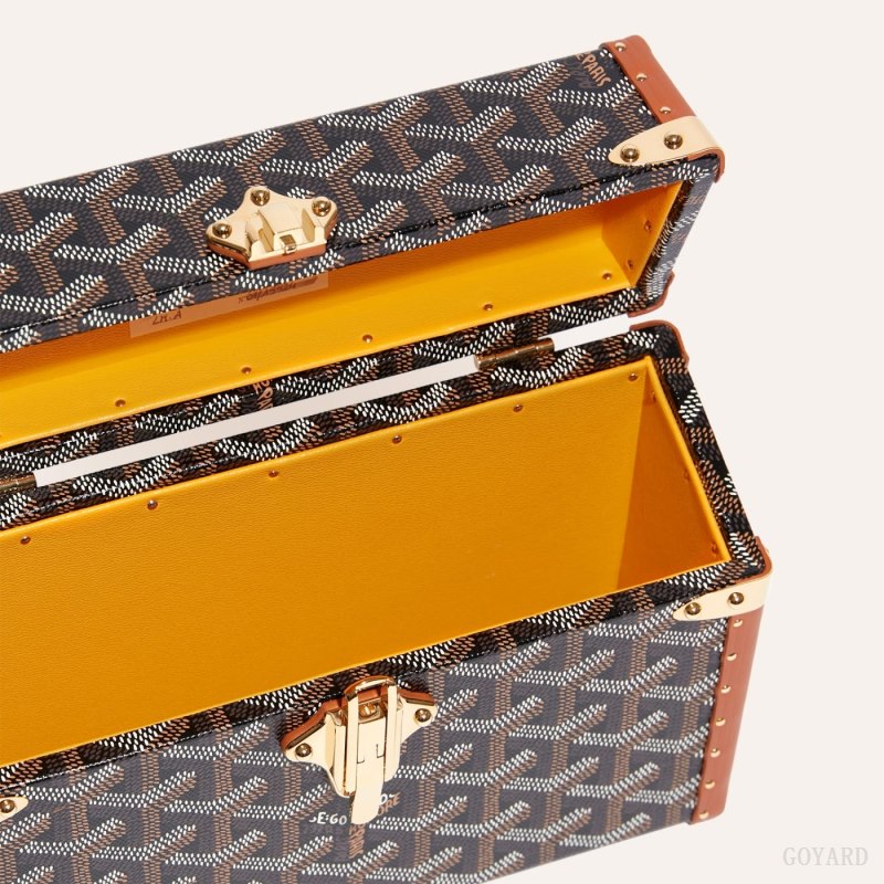 Bolsas De Ombro Goyard Cassette Trunk Bag Pretas Marrom | GY-ILU4008