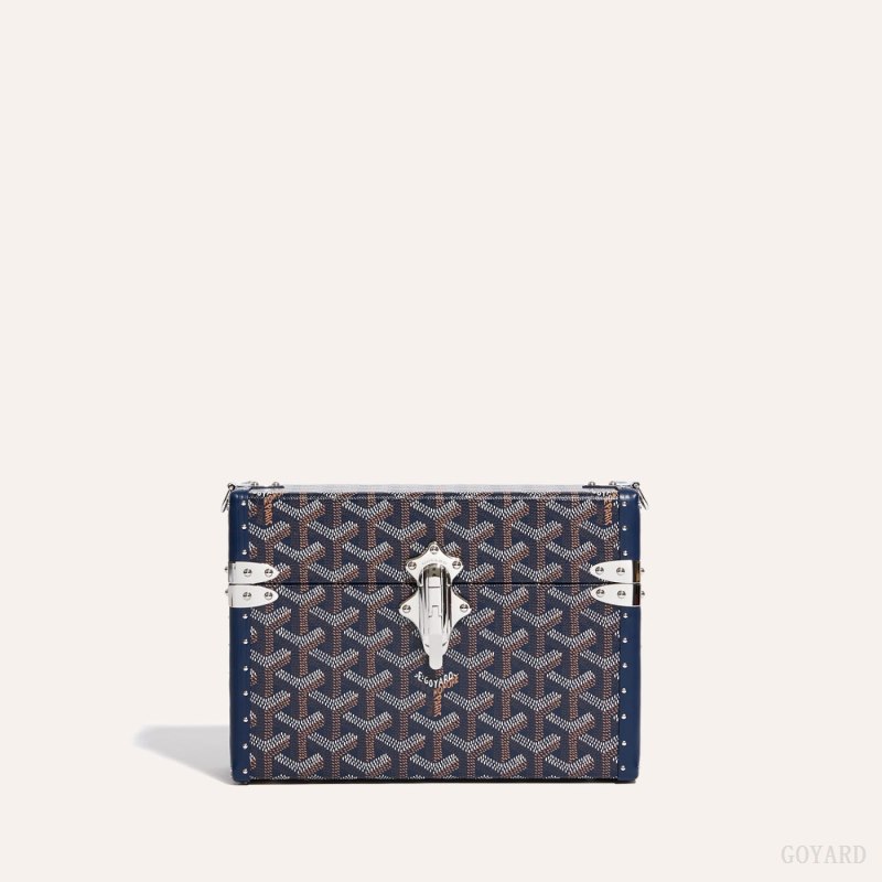 Bolsas De Ombro Goyard Cassette Trunk Bag Azul Marinho Azuis | GY-FMF1951