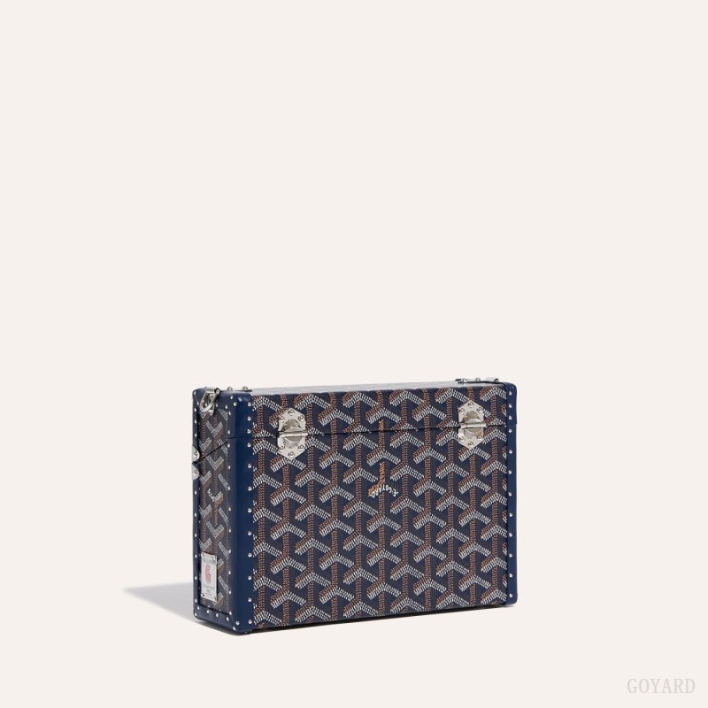 Bolsas De Ombro Goyard Cassette Trunk Bag Azul Marinho Azuis | GY-FMF1951