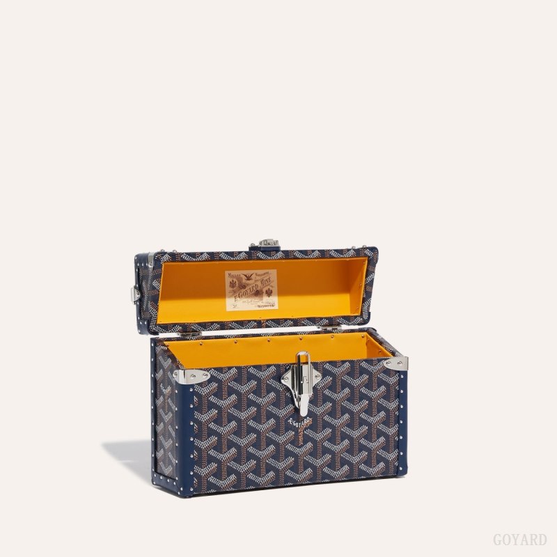 Bolsas De Ombro Goyard Cassette Trunk Bag Azul Marinho Azuis | GY-FMF1951