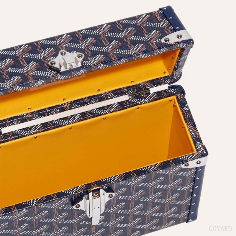 Bolsas De Ombro Goyard Cassette Trunk Bag Azul Marinho Azuis | GY-FMF1951