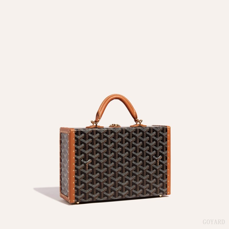 Bolsas De Ombro Goyard Grand Hôtel Trunk Bag Pretas Marrom | GY-LXD9092