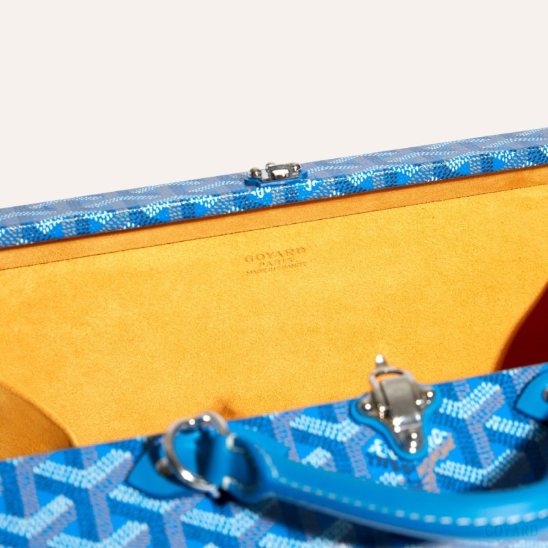 Bolsas De Ombro Goyard Grand Hôtel Trunk Bag Azuis | GY-JRQ1034