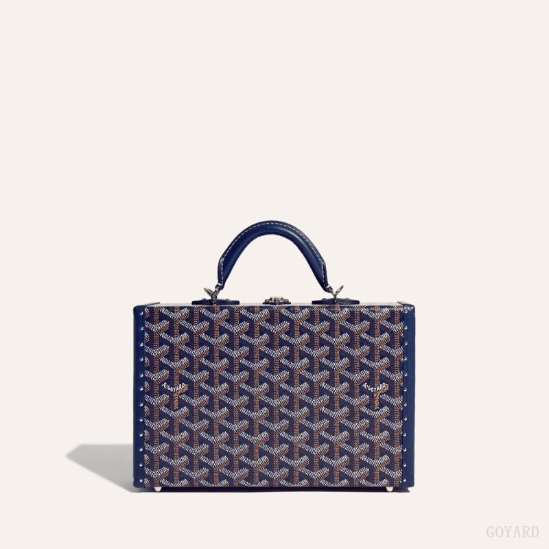 Bolsas De Ombro Goyard Grand Hôtel Trunk Bag Azul Marinho Azuis | GY-DLA3170