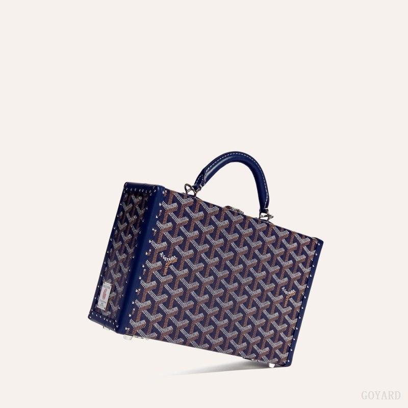 Bolsas De Ombro Goyard Grand Hôtel Trunk Bag Azul Marinho Azuis | GY-DLA3170