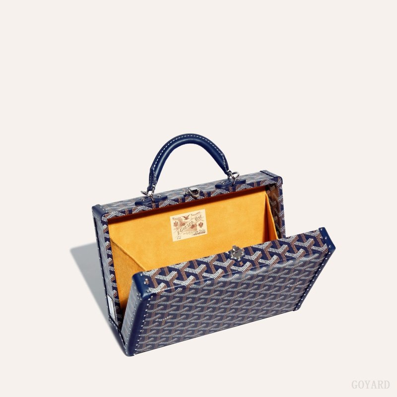 Bolsas De Ombro Goyard Grand Hôtel Trunk Bag Azul Marinho Azuis | GY-DLA3170