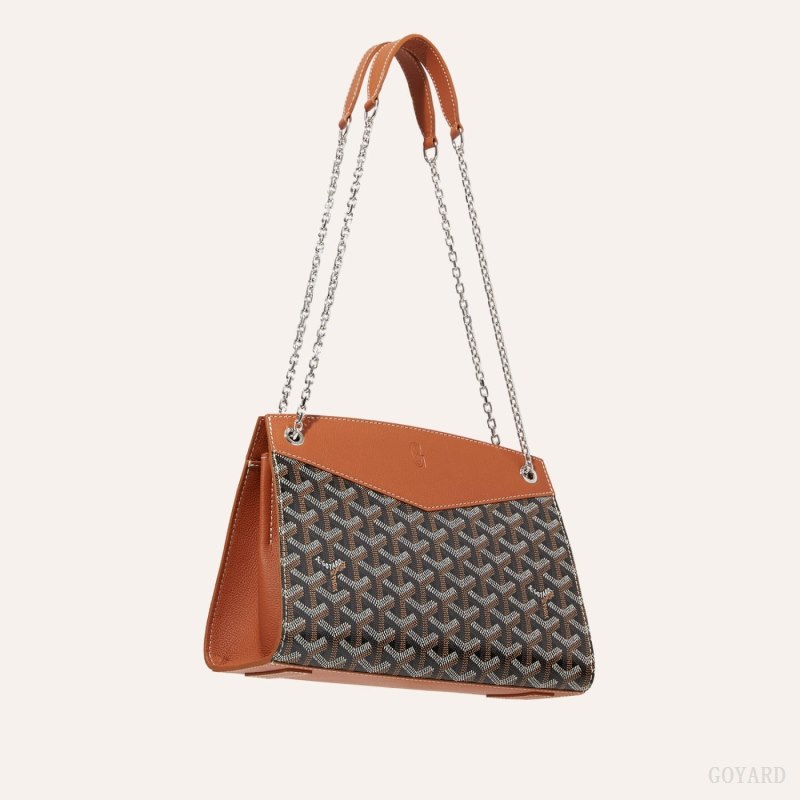 Bolsas De Ombro Goyard Rouette Structuré PM Bag Pretas Marrom | GY-YPC5713