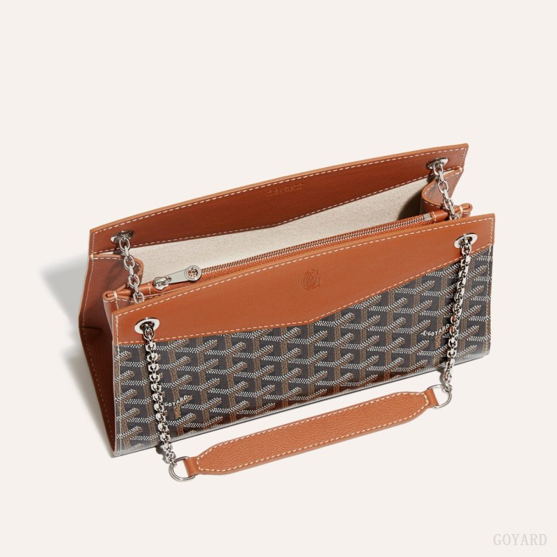 Bolsas De Ombro Goyard Rouette Structuré PM Bag Pretas Marrom | GY-YPC5713