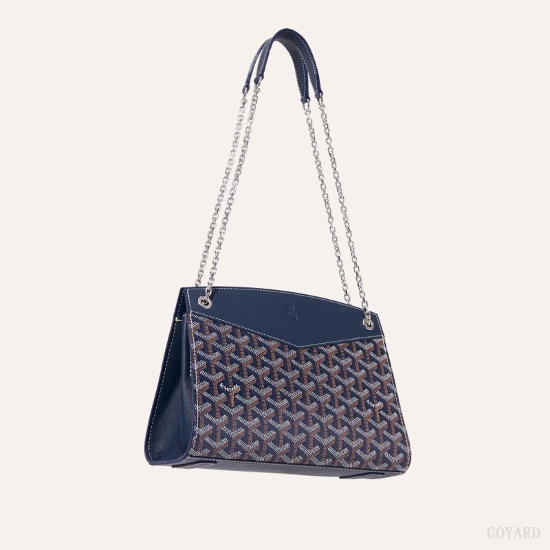 Bolsas De Ombro Goyard Rouette Structuré PM Bag Azul Marinho Azuis | GY-FYT8623