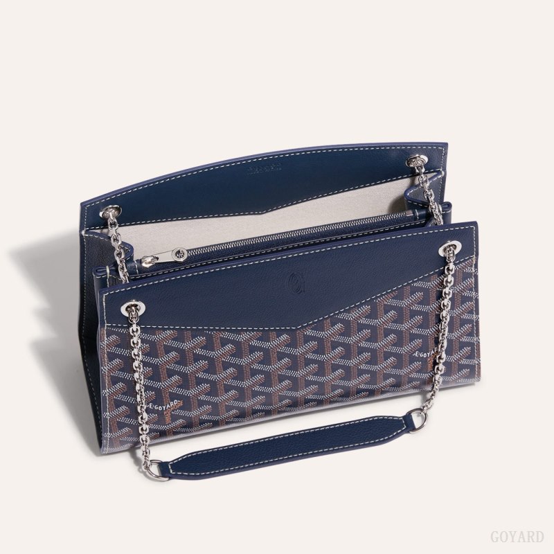 Bolsas De Ombro Goyard Rouette Structuré PM Bag Azul Marinho Azuis | GY-FYT8623