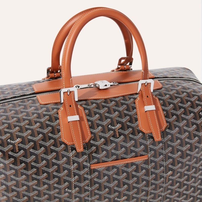 Bolsas De Viagem Goyard Bowling 45 bag Pretas Marrom | GY-UHV8017