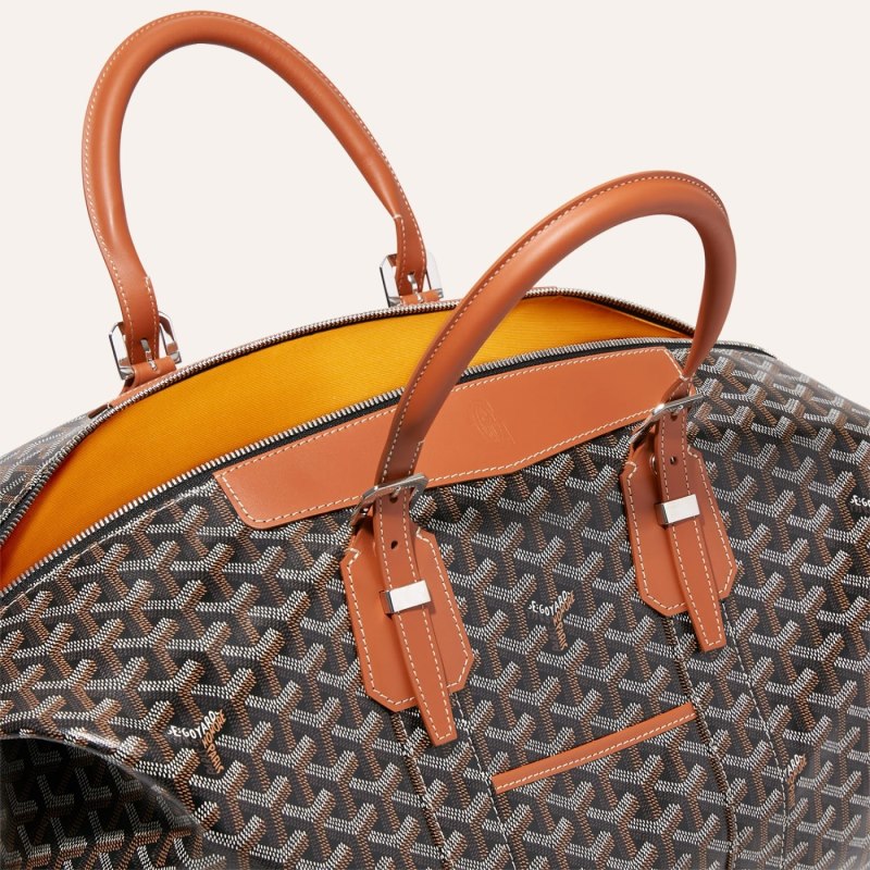 Bolsas De Viagem Goyard Bowling 45 bag Pretas Marrom | GY-UHV8017