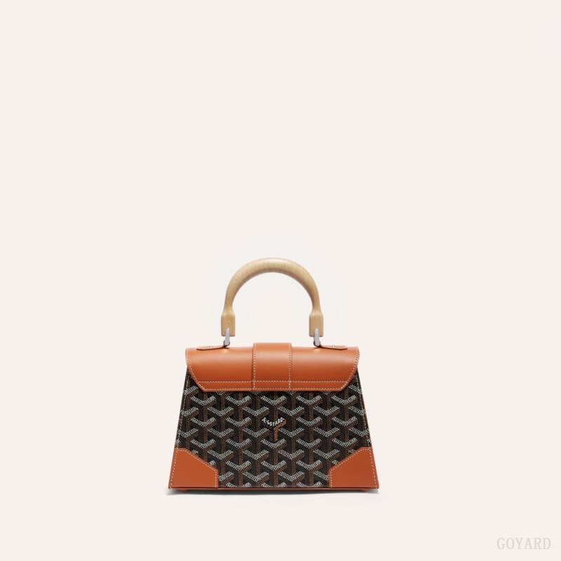 Bolsas Goyard SAÏGON STRUCTURE MINI BAG Pretas Marrom | GY-GCU5158