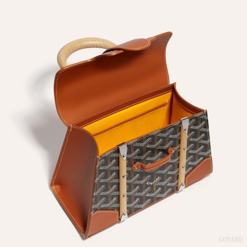 Bolsas Goyard SAÏGON STRUCTURE MINI BAG Pretas Marrom | GY-GCU5158