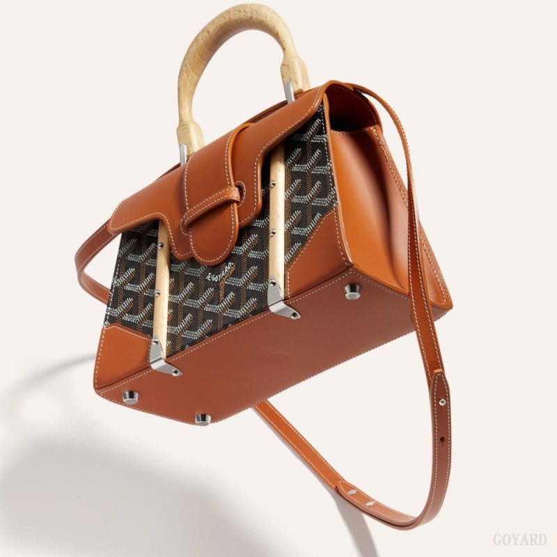 Bolsas Goyard SAÏGON STRUCTURE MINI BAG Pretas Marrom | GY-GCU5158