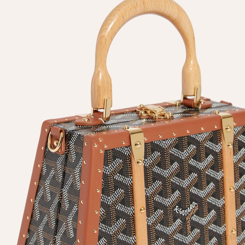 Bolsas Goyard Saïgon Mini Trunk Bag Pretas Marrom | GY-HMU8804
