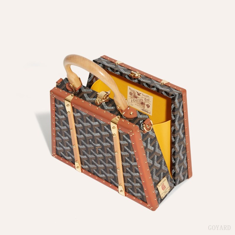 Bolsas Goyard Saïgon Mini Trunk Bag Pretas Marrom | GY-HMU8804