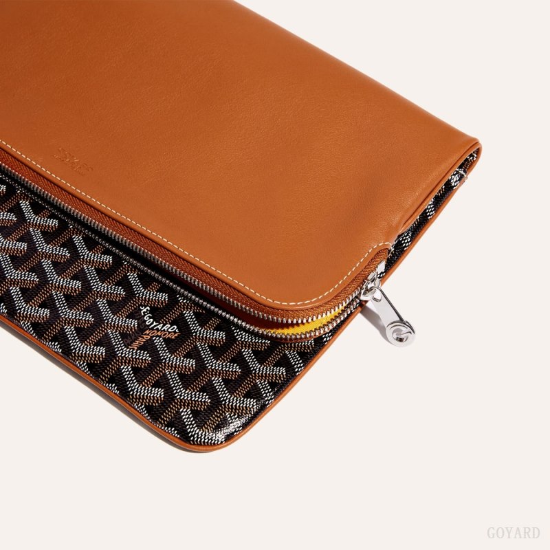 Bolsas Goyard Sainte-Marie GM Clutch Pretas Marrom | GY-JFE5654