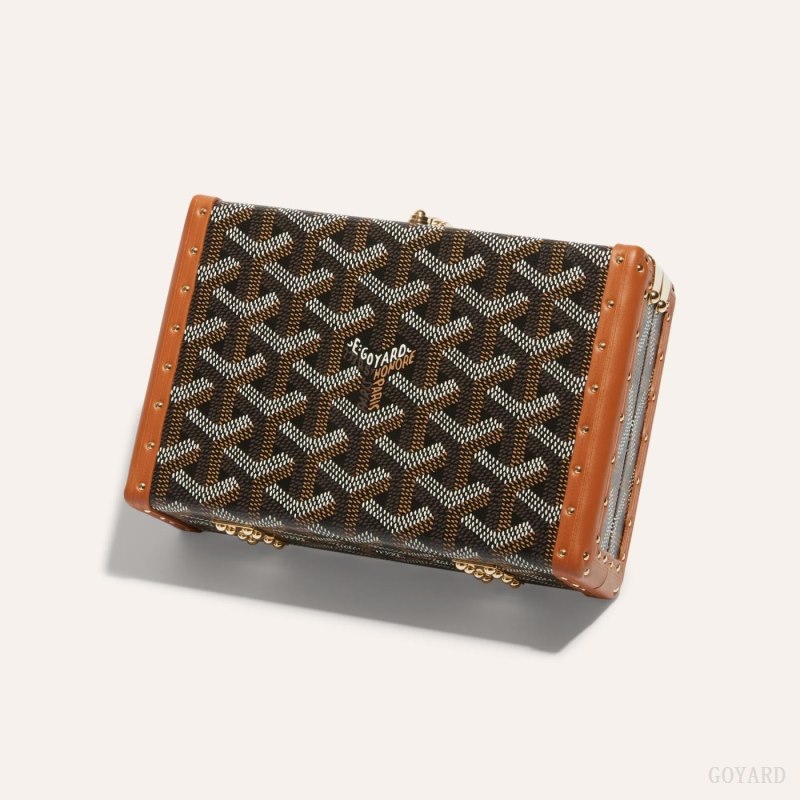 Bolsas Mini Goyard MINAUDIÈRE TRUNK BAG Pretas Marrom | GY-JOI1103