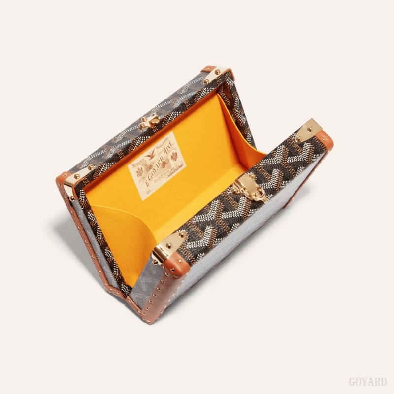 Bolsas Mini Goyard MINAUDIÈRE TRUNK BAG Pretas Marrom | GY-JOI1103