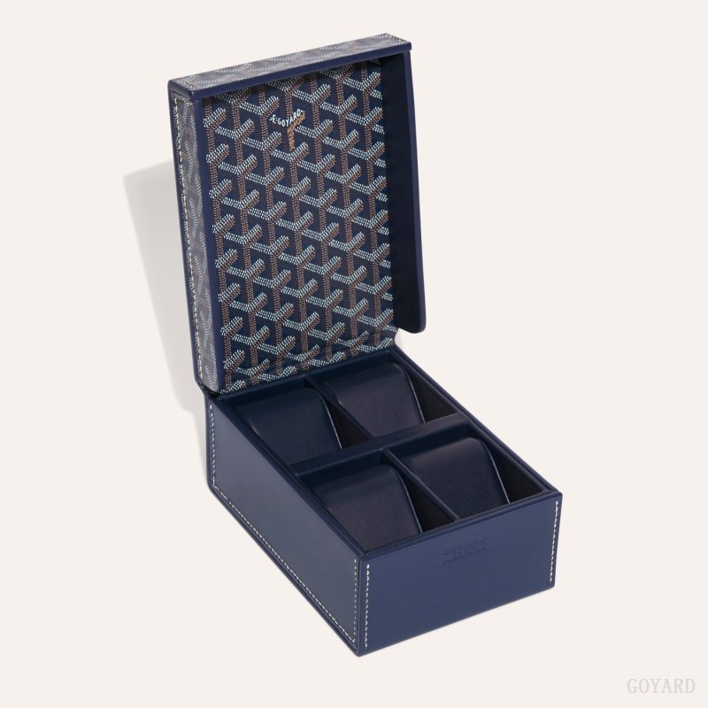 Boxes Goyard 4 WATCH CASE Azul Marinho Azuis | GY-GVL3160