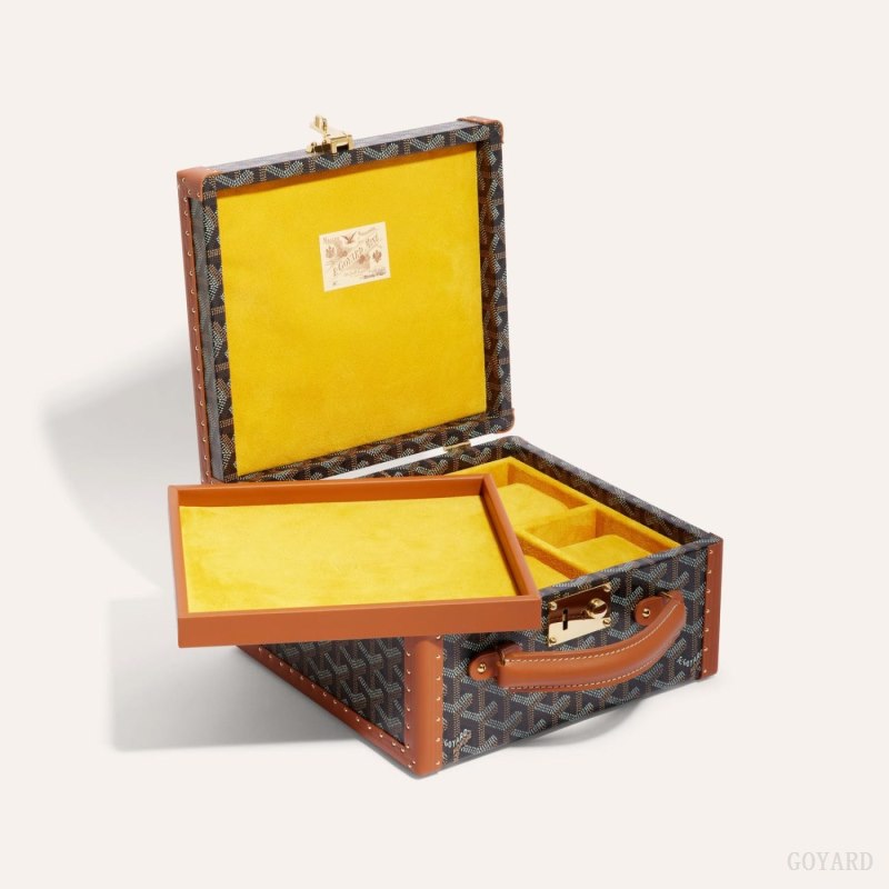 Boxes Goyard JOUX 6 WATCH CASE Pretas Marrom | GY-ZNO7349