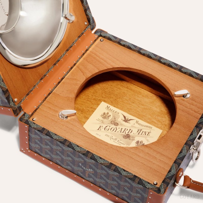 Boxes Goyard TRAVEL BOWL Pretas Marrom | GY-ULY4621