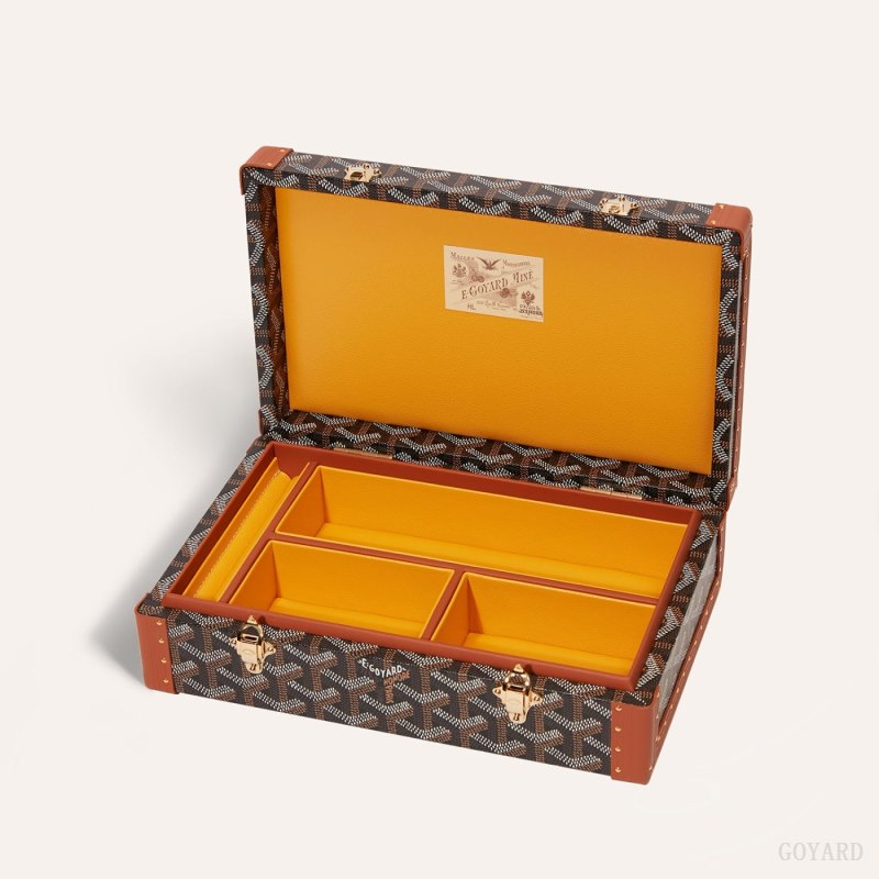 Boxes Goyard VENDÔME JEWELLERY CASE Pretas Marrom | GY-EYA9497