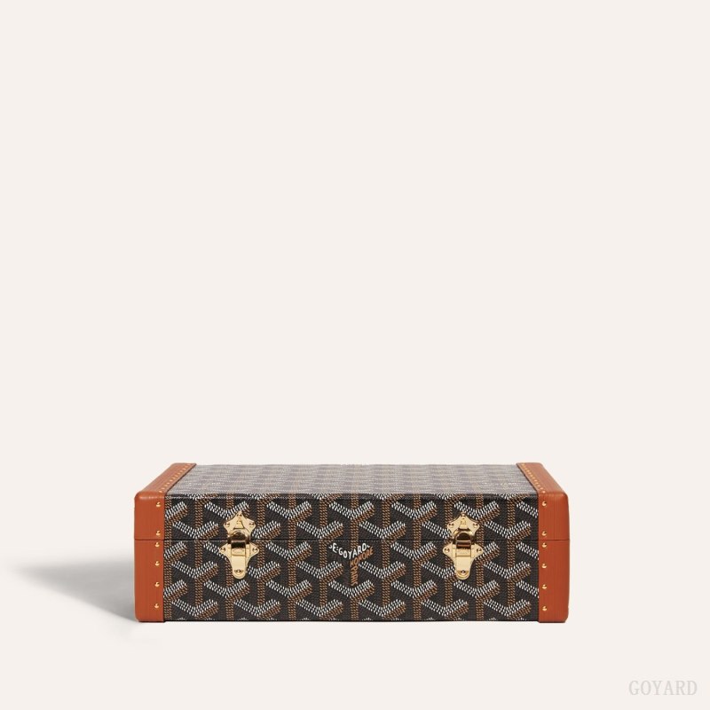 Boxes Goyard VENDÔME JEWELLERY CASE Pretas Marrom | GY-EYA9497