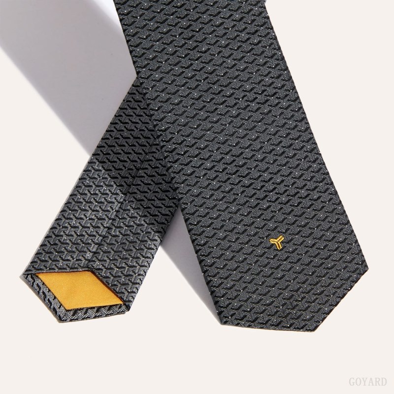 Gravatas Goyard Eldredge Bicolore tie Cinzentas | GY-WQR1027