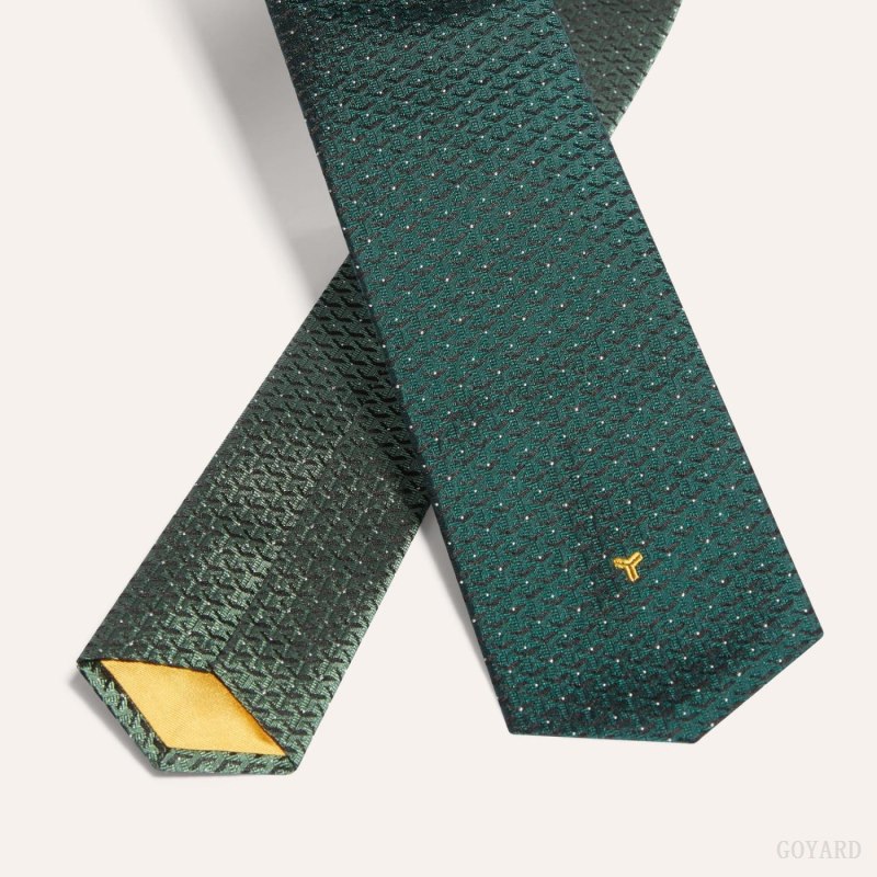 Gravatas Goyard Eldredge Bicolore tie Verdes | GY-AWT5031